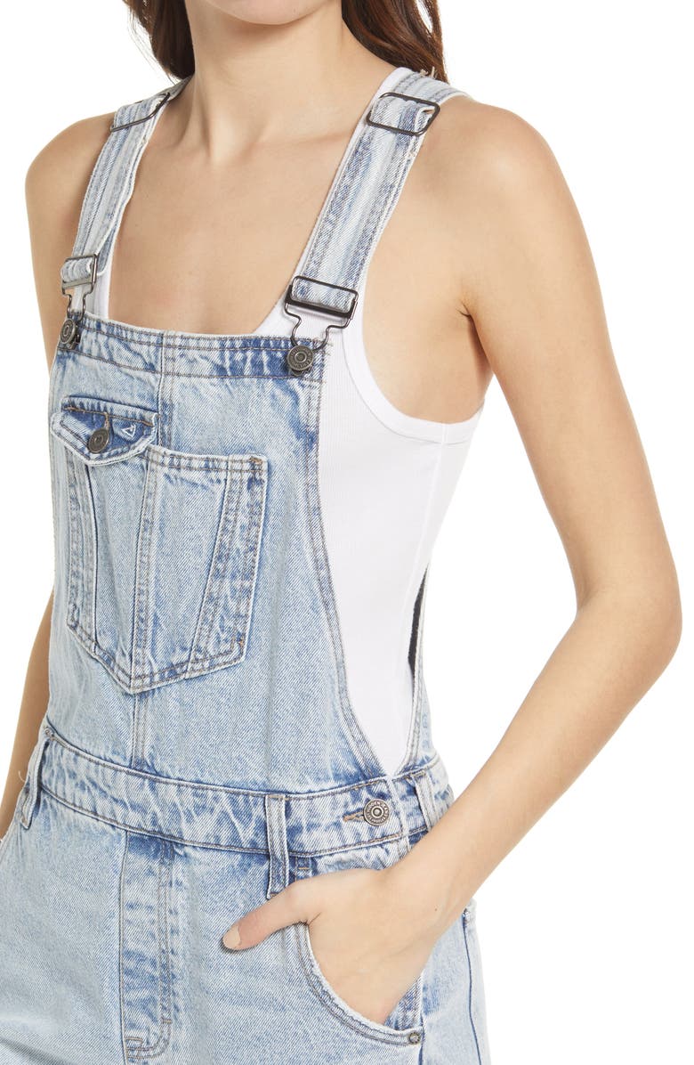 HIDDEN JEANS Boyfriend Ripped Denim Overalls, Alternate, color, 