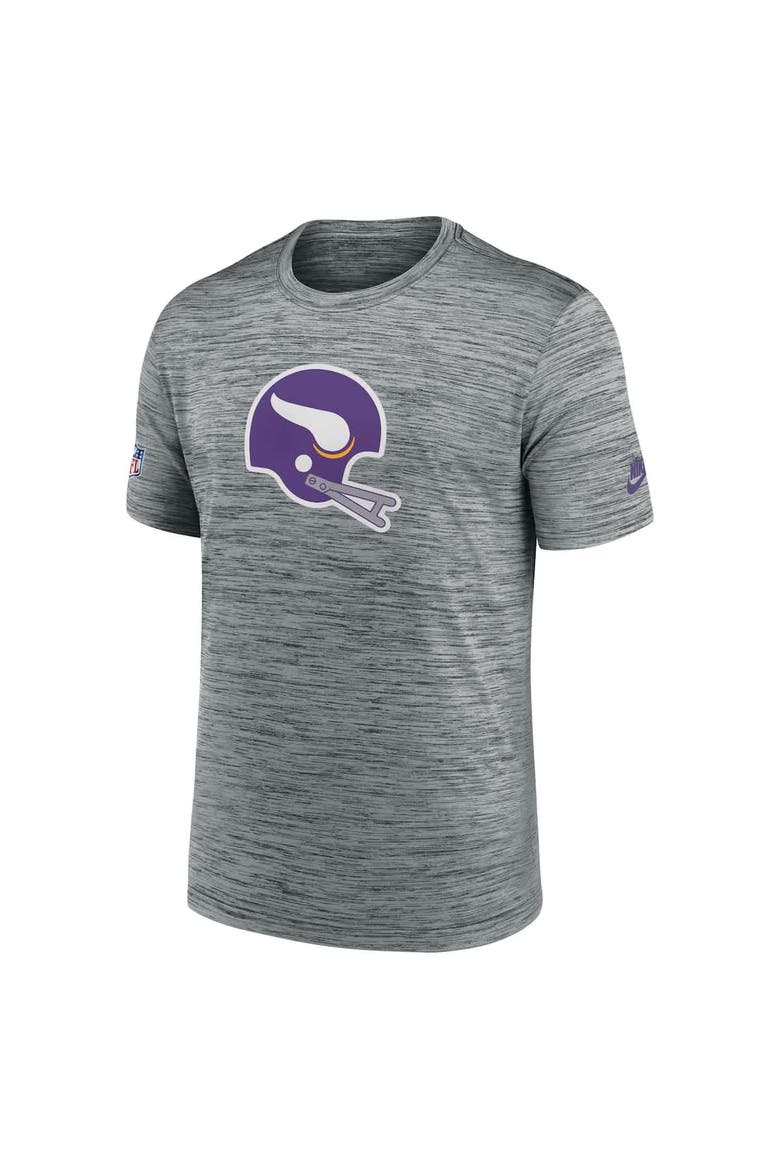 Men's Nike Gray Minnesota Vikings Sideline Velocity Throwback Logo Performance T-Shirt, Alternate, color, Gray
