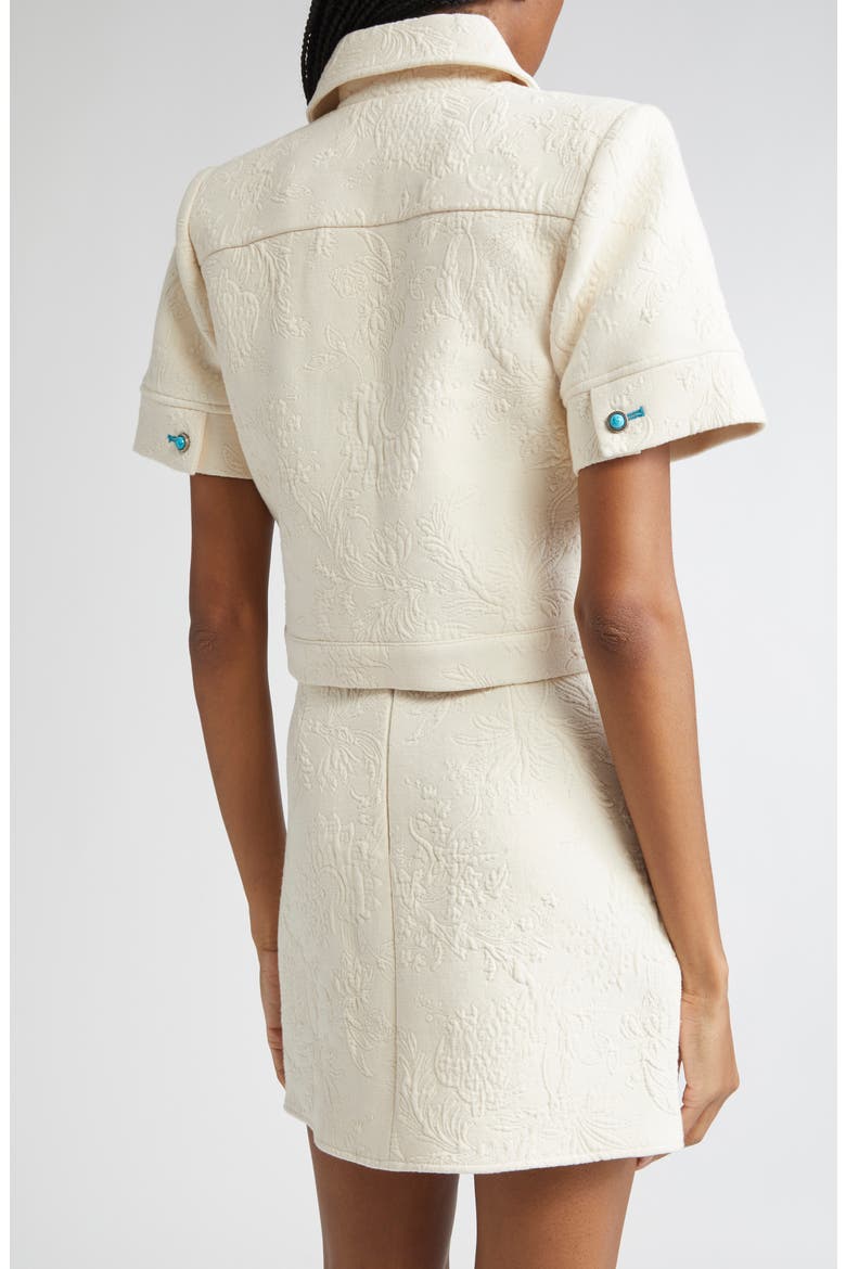 Chita Crop Short Sleeve Jacket, Alternate, color, IVORY