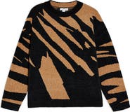Topshop Abstract Stripe Chenille Sweater