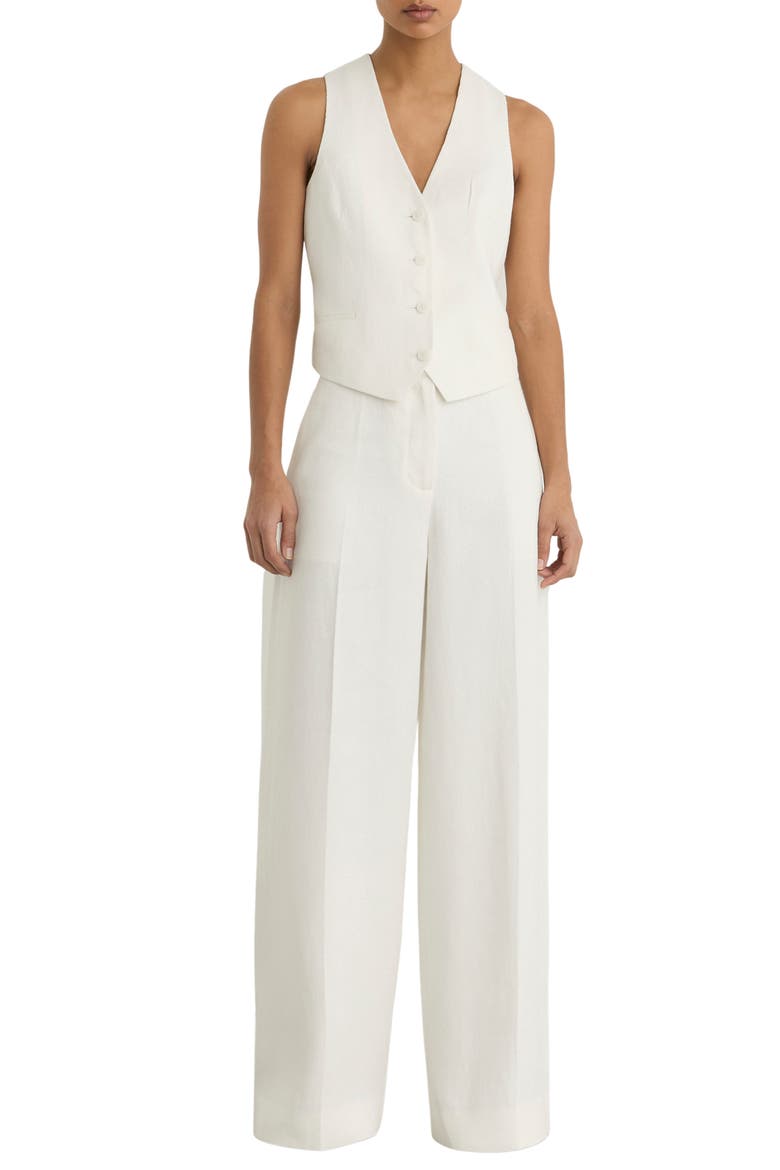 Alyx Linen Blend Wide Leg Trousers, Alternate, color, WHITE