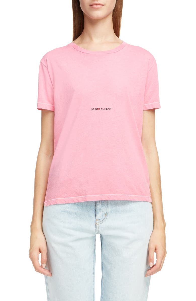 Saint Laurent Logo Tee, Main, color, 