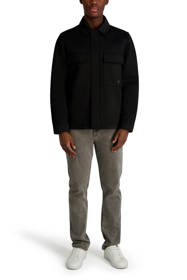 Twill Shirt Jacket, Alternate, color, BLACK