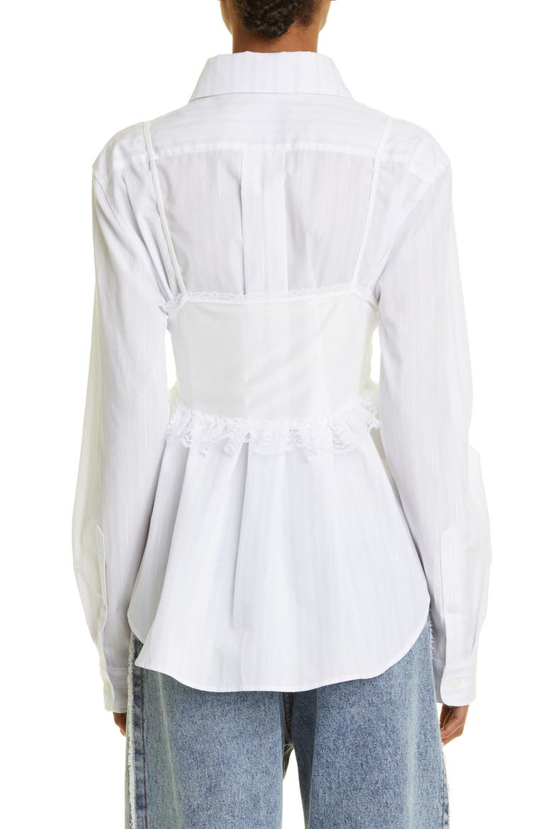Lingerie Button-Up Shirt, Alternate, color, WHITE