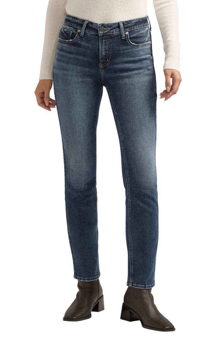Silver Jeans Co. Elyse Straight Leg Jeans, Main, color, Indigo