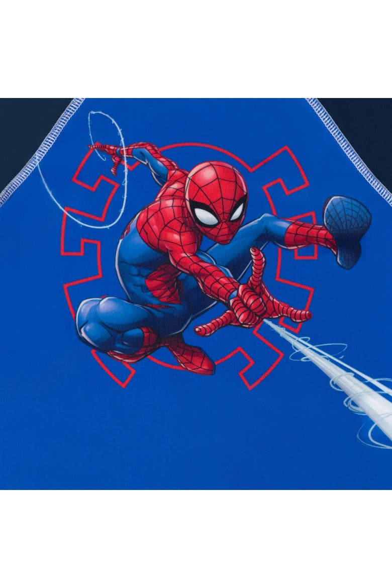 Spider-Man 2-Piece Rash Guard and Swim Trunks Set, Alternate, color, Spider Man Royal Blue