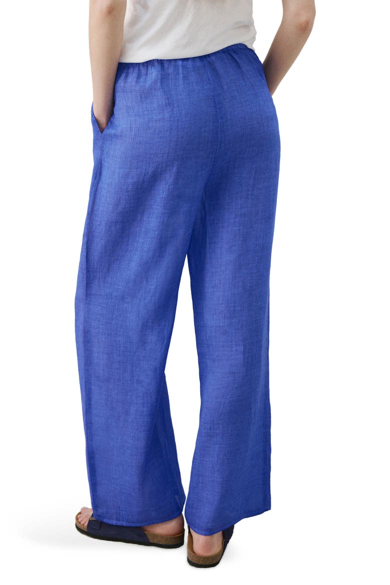 Ramie Drawstring Pants, Alternate, color, BLUE