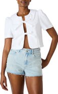 Steve Madden Barrette Tie Front Stretch Cotton Top