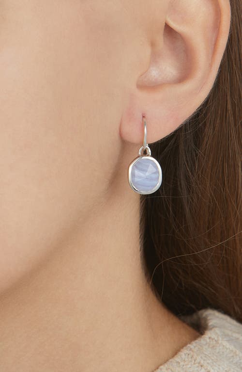 Monica Vinader Siren Semiprecious Stone Drop Earrings In Silver/blue Lace Agate