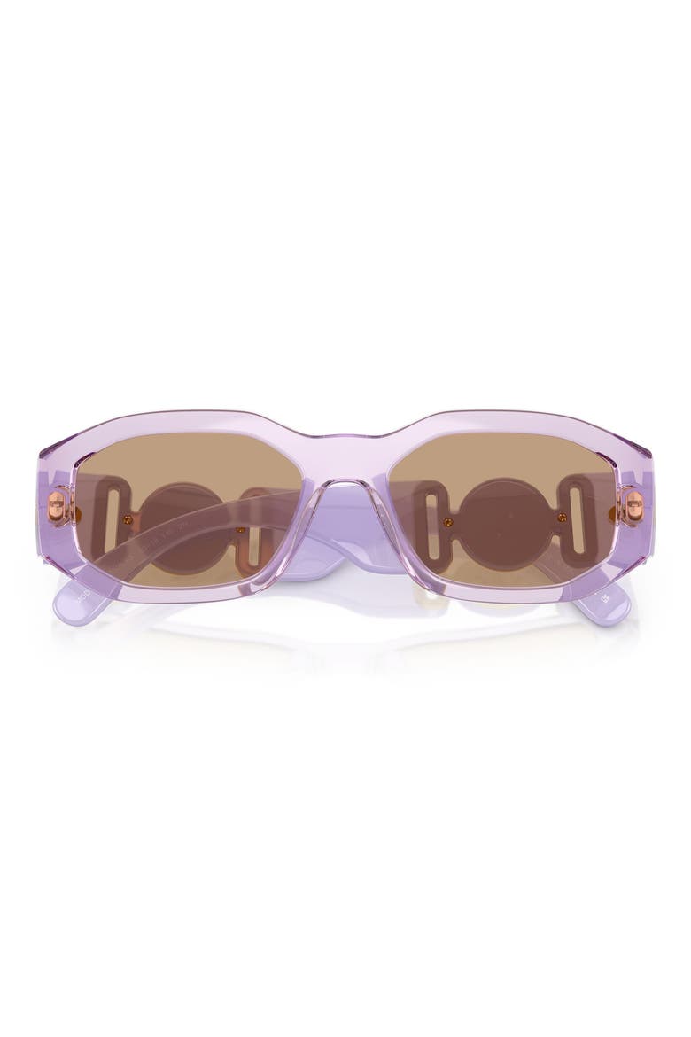 Biggie 53mm Round Sunglasses, Alternate, color, PURPLE/ LIGHT BROWN
