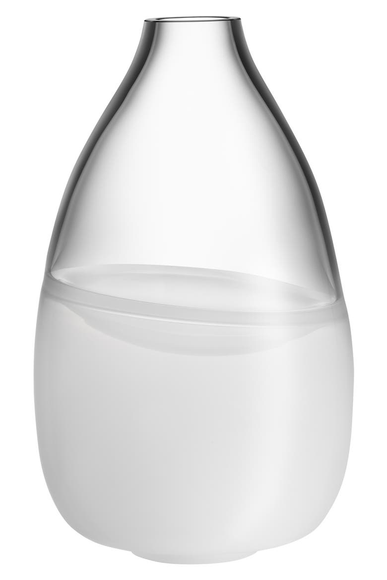 Septum Glass Vase, Main, color, WHITE/ BLACK