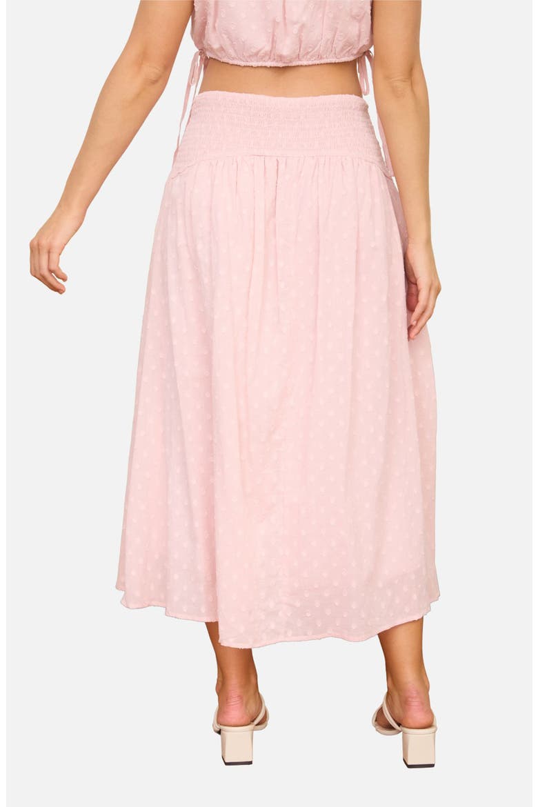 Swiss Dot Cotton Midi Skirt, Alternate, color, PINK