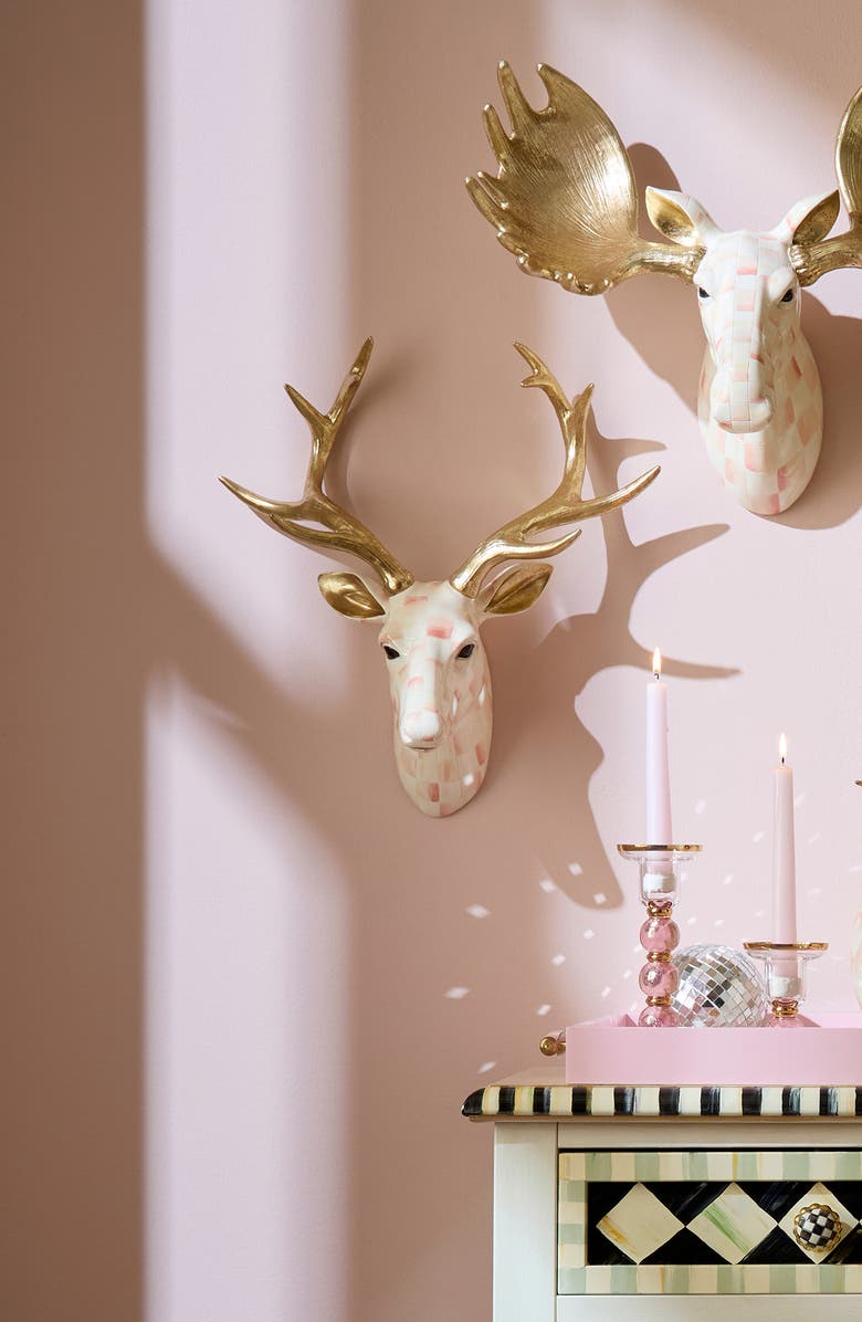 MACKENZIE CHILDS Rosy Check Deer Wall Decor, Alternate, color, Rosy