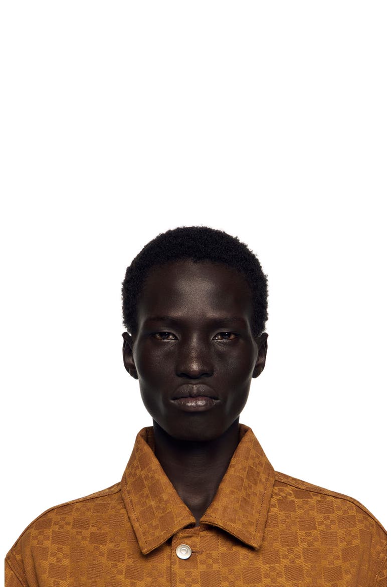 Square Cross denim jacket, Alternate, color, Camel