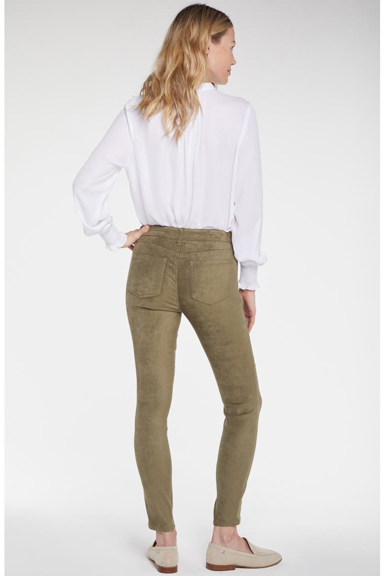 Ami Faux Suede Ankle Skinny Pants, Alternate, color, MOSS