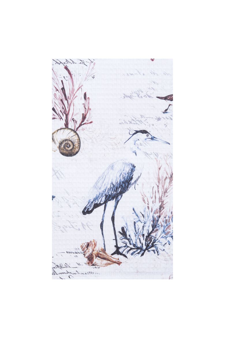 27" x 18" Heron Kitchen and Bathroom Graphic Print Hand Towel, Main, color, Blue