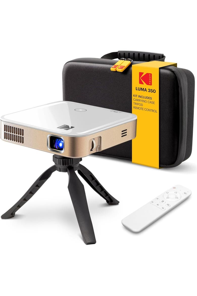 Luma 350 Smart Projector, Portable Pico Projector with Carrying Case, Tripod & Remote, Main, color, White
