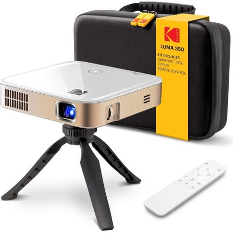 Luma 350 Smart Projector, Portable Pico Projector with Carrying Case, Tripod & Remote