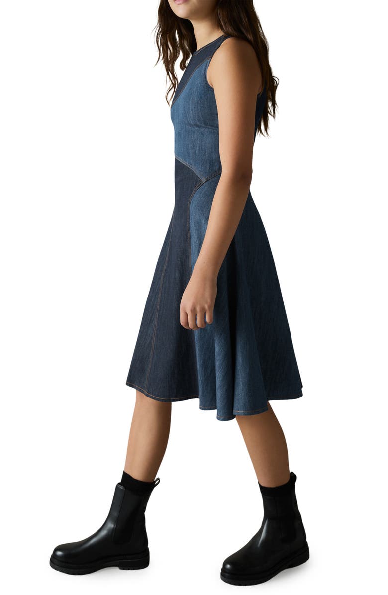 Reiss Kids' Wilder Denim Dress, Alternate, color, Blue