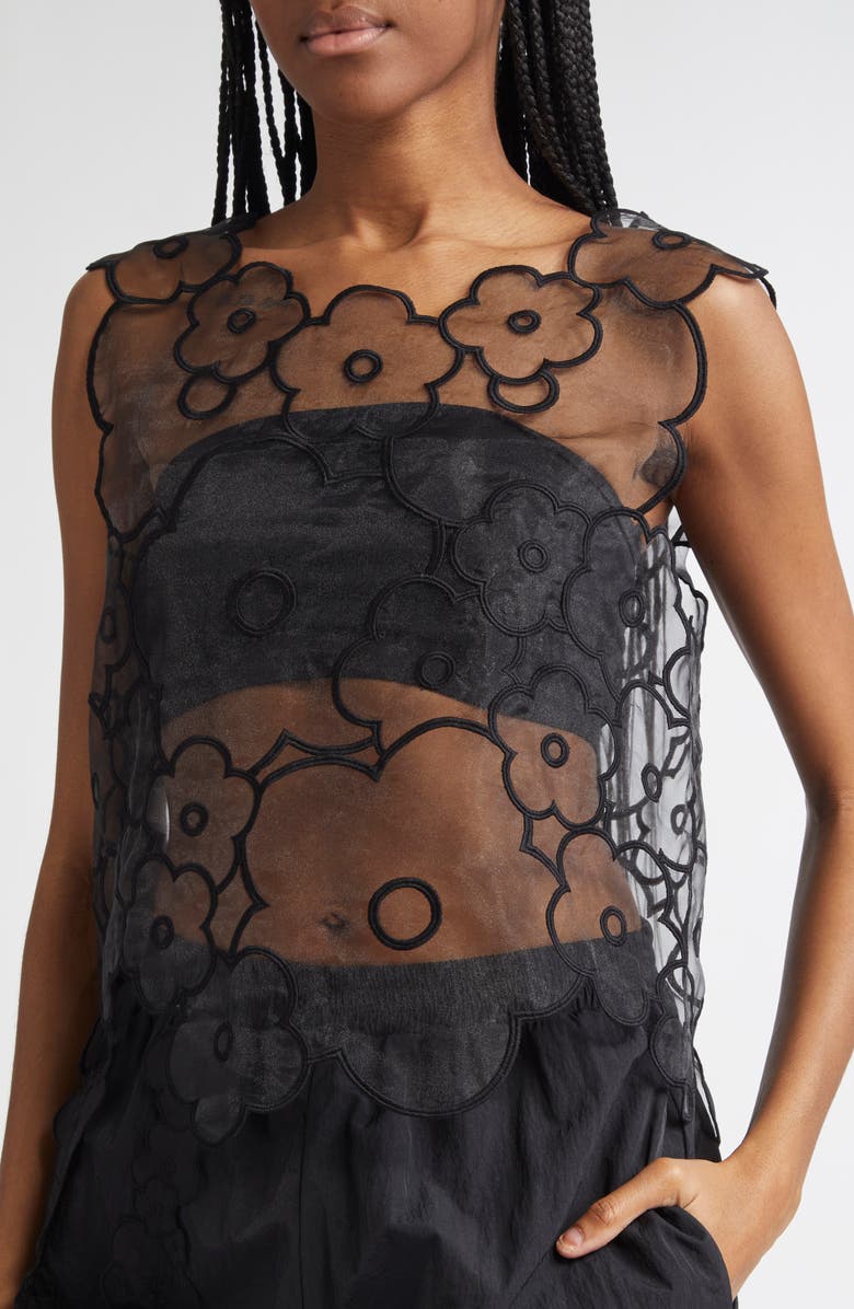 Cecilie Bahnsen Alfie Floral Embroidered Top, Alternate, color, 