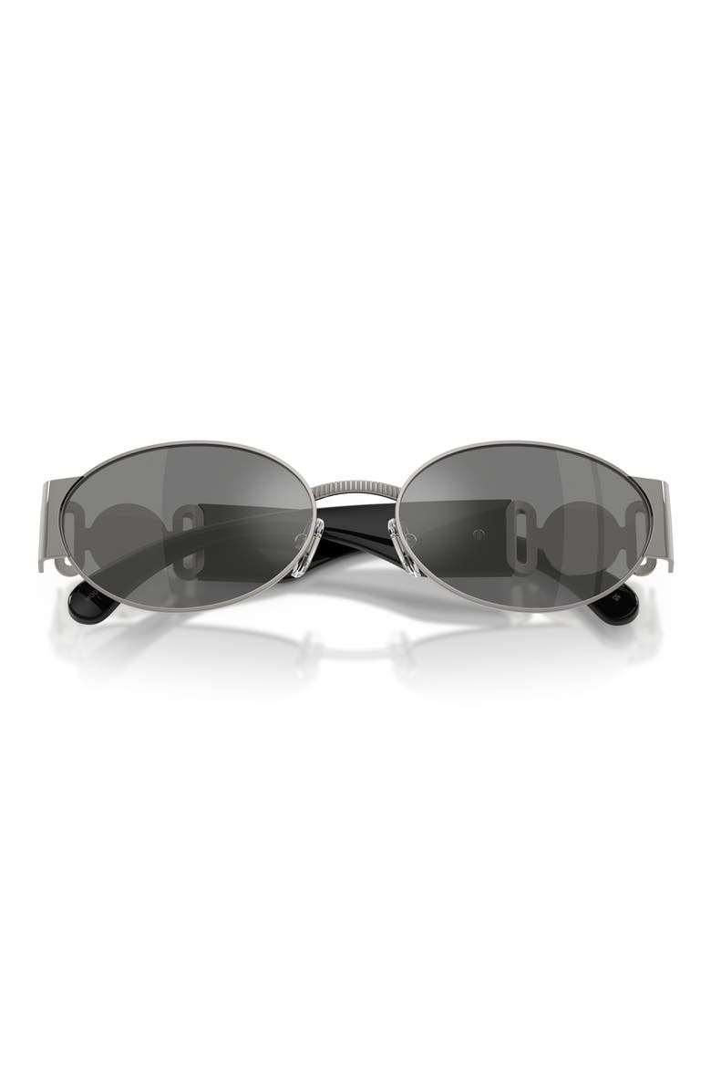 56mm Oval Sunglasses, Alternate, color, GUNMETAL / GREY MIRROR SILVER