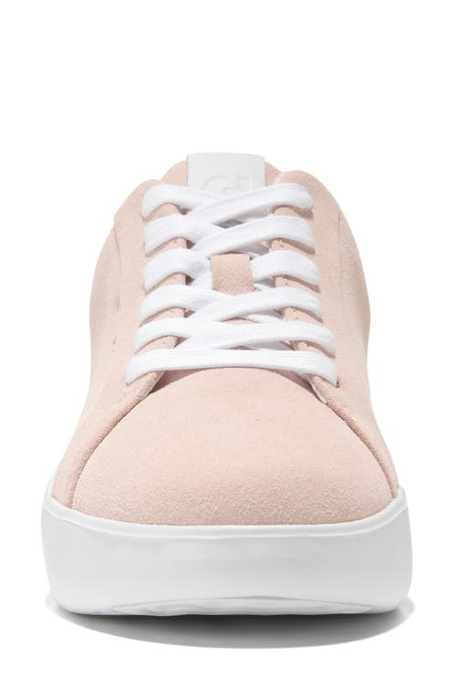 Cole Haan Grand Crosscourt Joy Platform Sneaker In Cameo Rose Suede/white