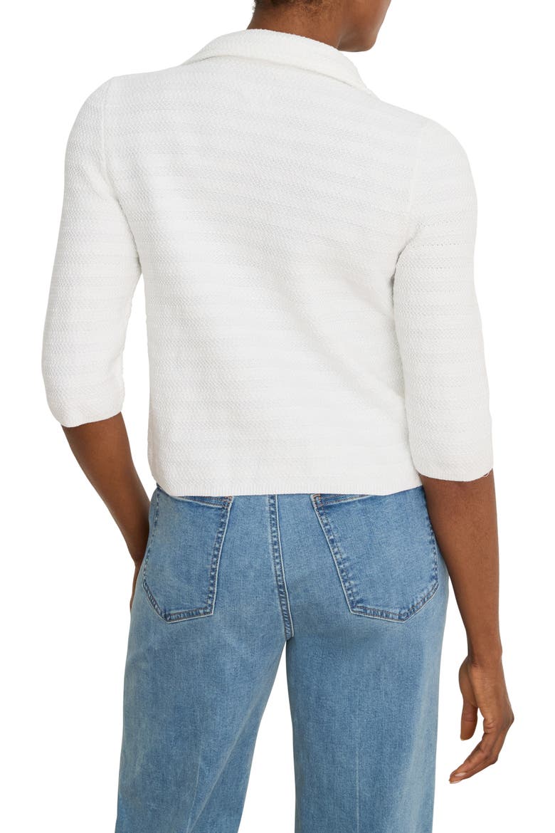 Elbow Sleeve Textured Knit Jacket, Alternate, color, PAPER WHITE