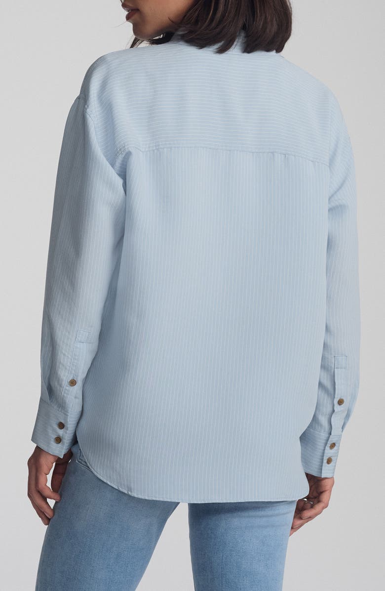 Mavi Jeans Pinstripe Button-Up Shirt, Alternate, color, Air Blue Stripe