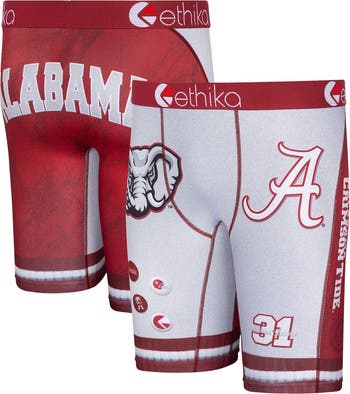 Ethika Men's Ethika Gray/Crimson Alabama Crimson Tide Schoolin' Boxers ...