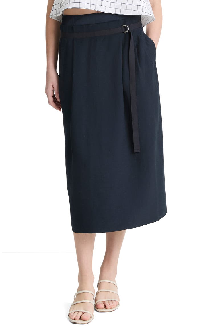 Belted Midi Skirt, Main, color, COASTAL