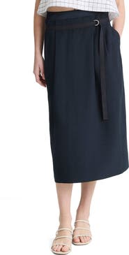 Vince Belted Midi Skirt
