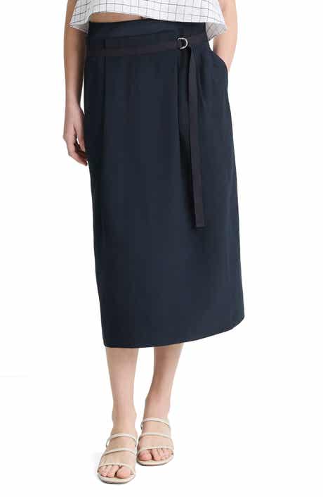 Vince Belted Midi Skirt