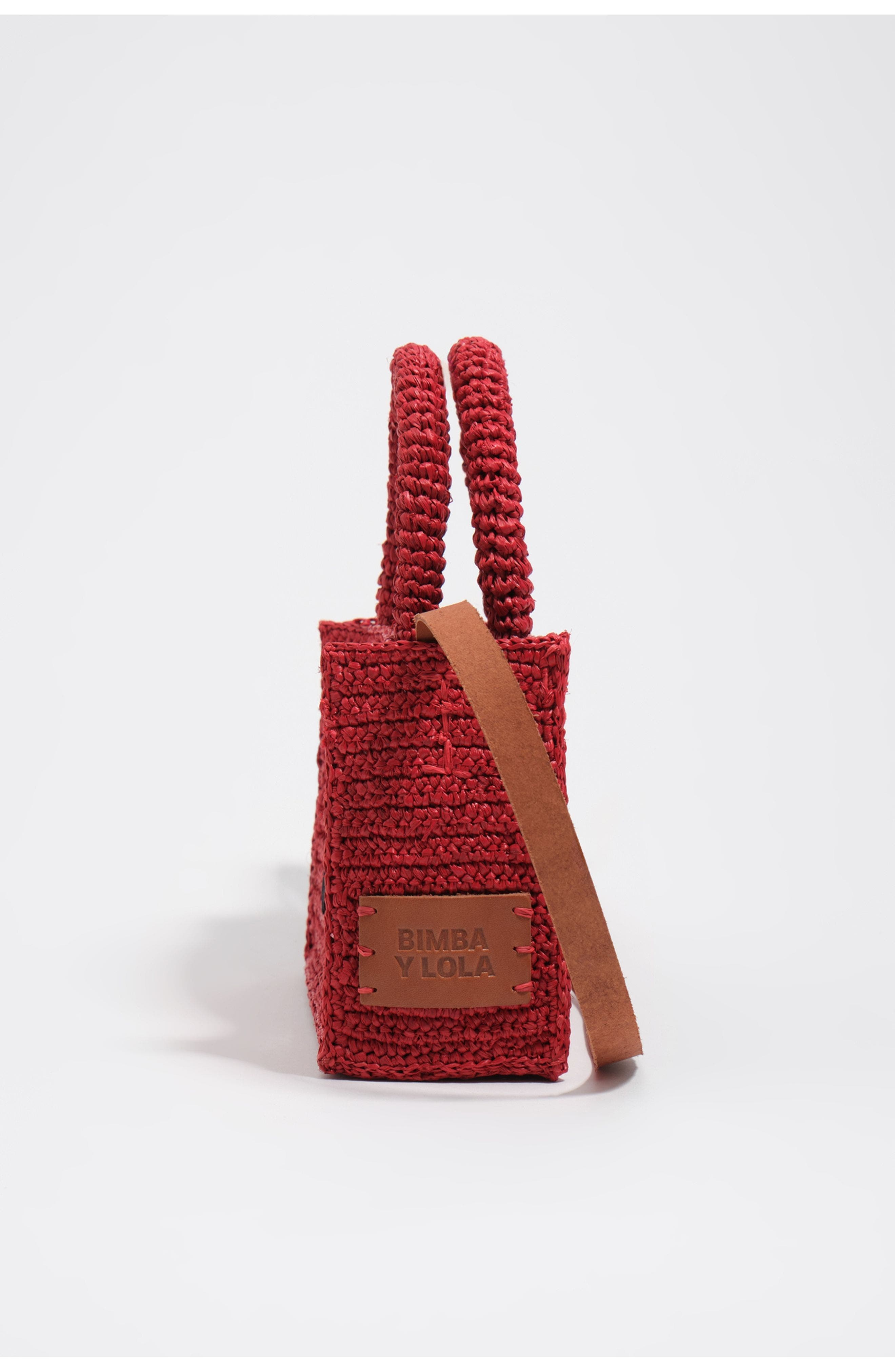 Raffia Mini Bag, Alternate, color, RED