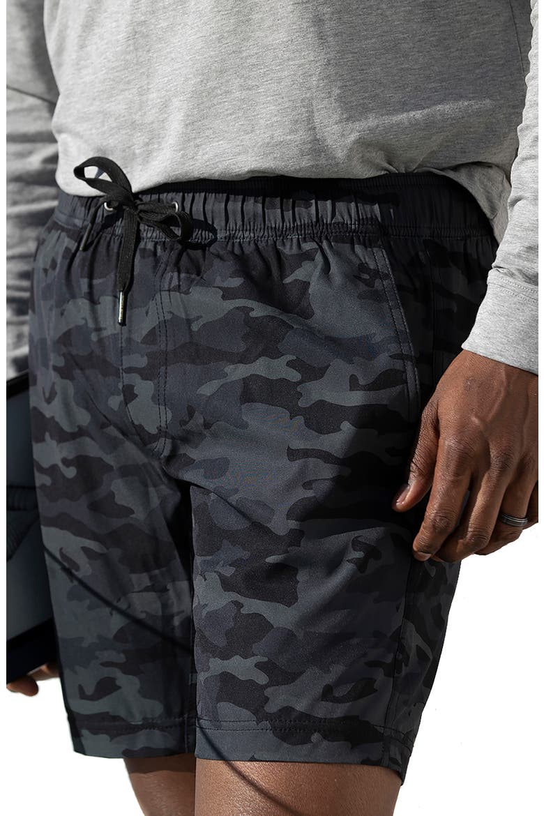 Shell 4-Way Stretch Doc Shorts, Main, color, BLACK CAMO