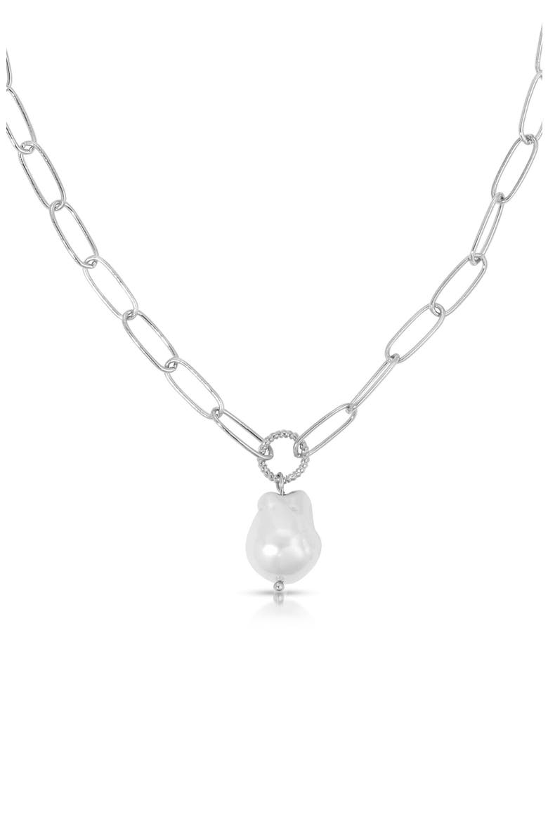 Freshwater Pearl Pendant Necklace, Alternate, color, SILVER