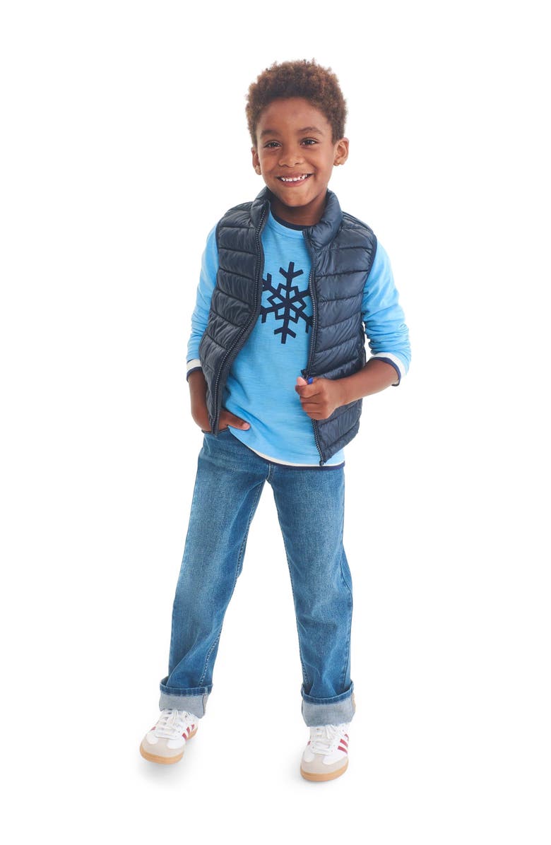 Primary Kids Long Sleeve Snowflake Tee, Alternate, color,