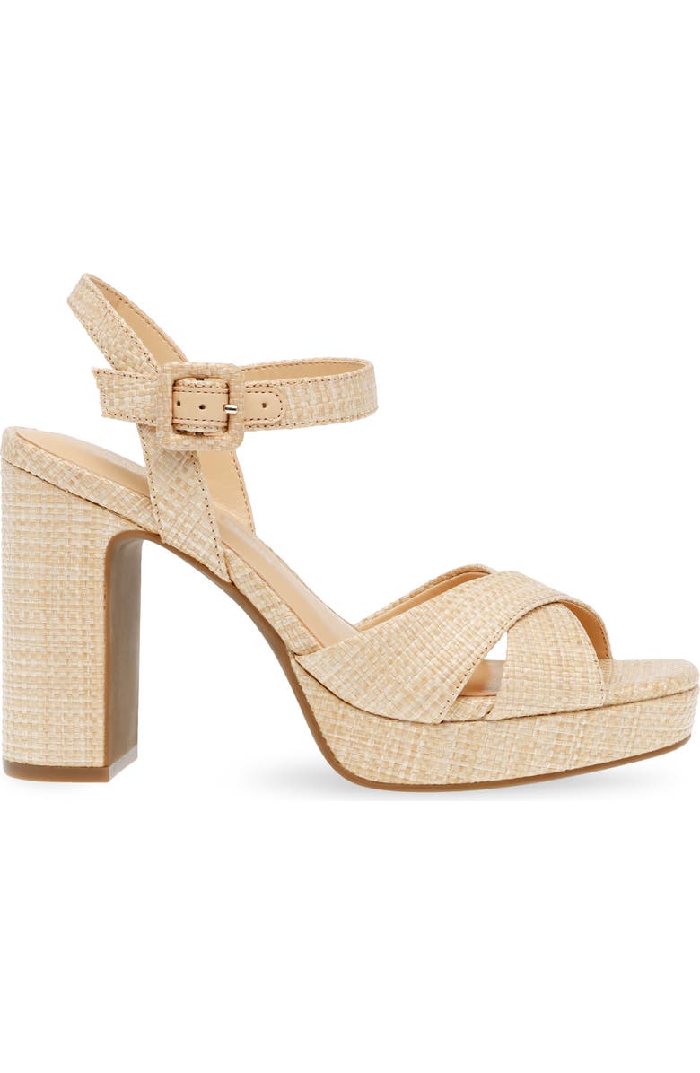 Anne Klein Zada Platform Sandal, Alternate, color, Natural Raffia