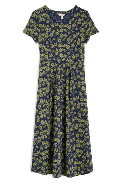 Seasalt Cornwall Veronica Print Stretch Organic Cotton Midi Dress In Blue