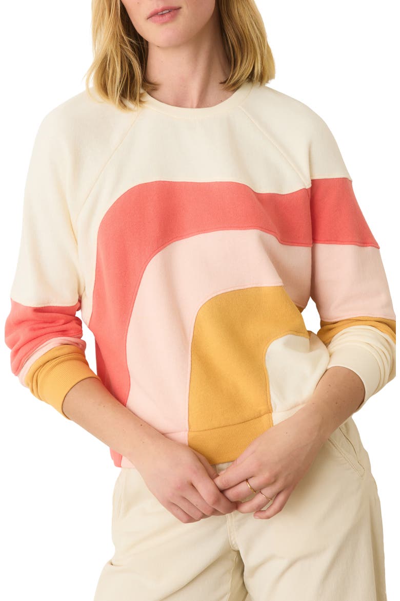 Terry Cotton Sweatshirt, Main, color, WARM WAVE