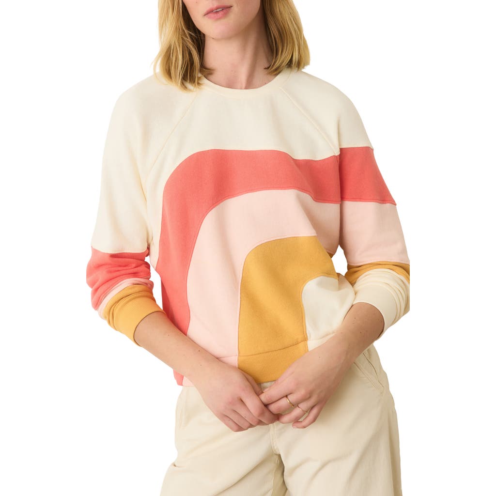 Marine Layer Terry Cotton Sweatshirt In Warm Wave
