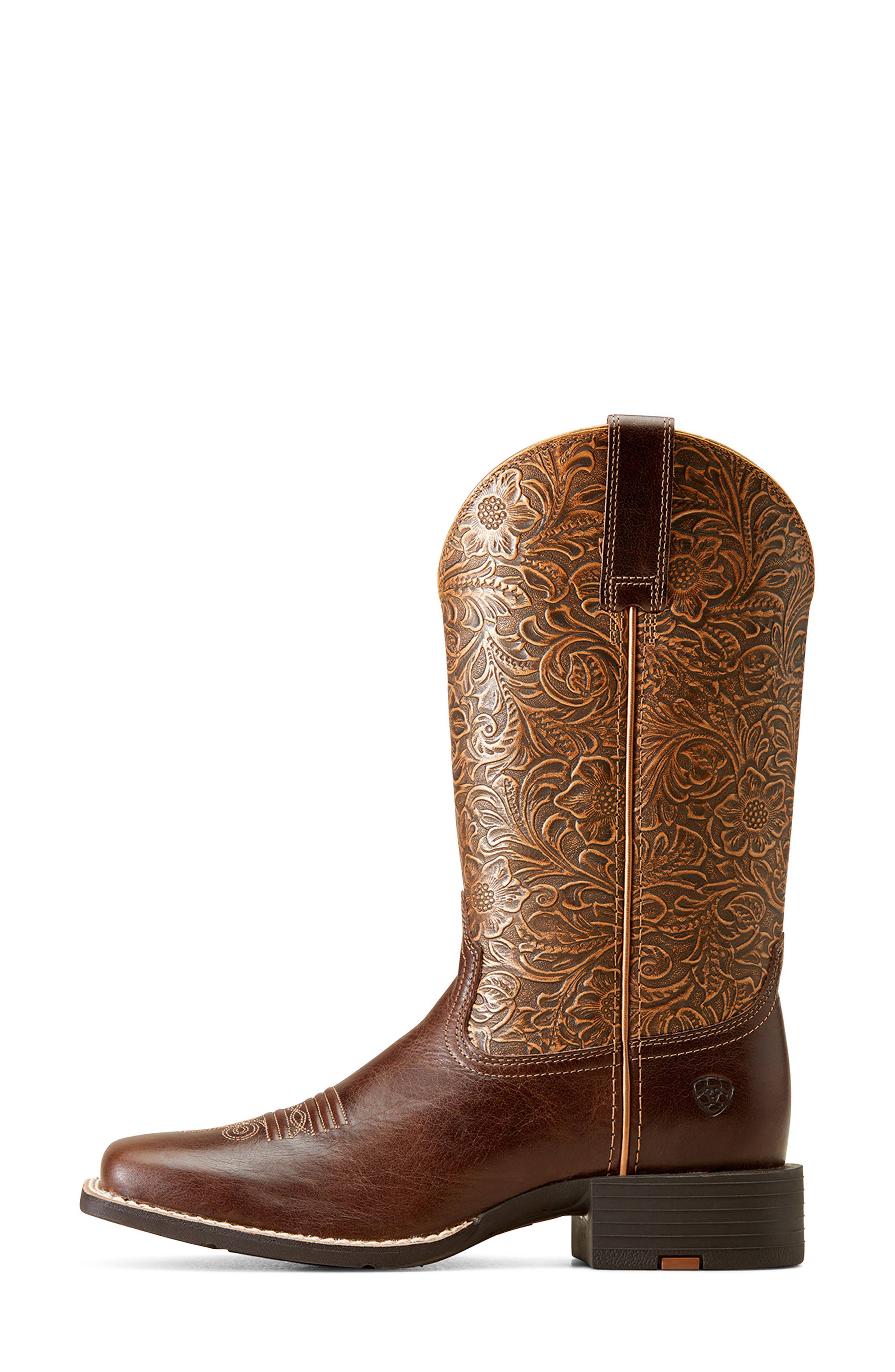 Ariat Round Up Wide Square Toe Western Boot, Alternate, color, Brown