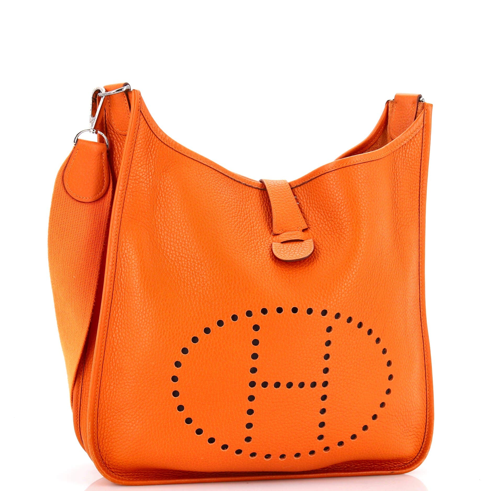 Pre-Owned Hermes Evelyne Bag Gen II Clemence GM, Alternate, color, Potiron