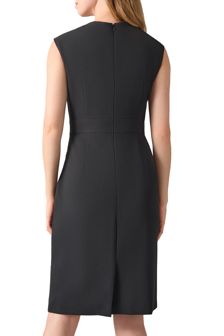 Waistband Seam Detailing Sheath Dress, Alternate, color, BLACK