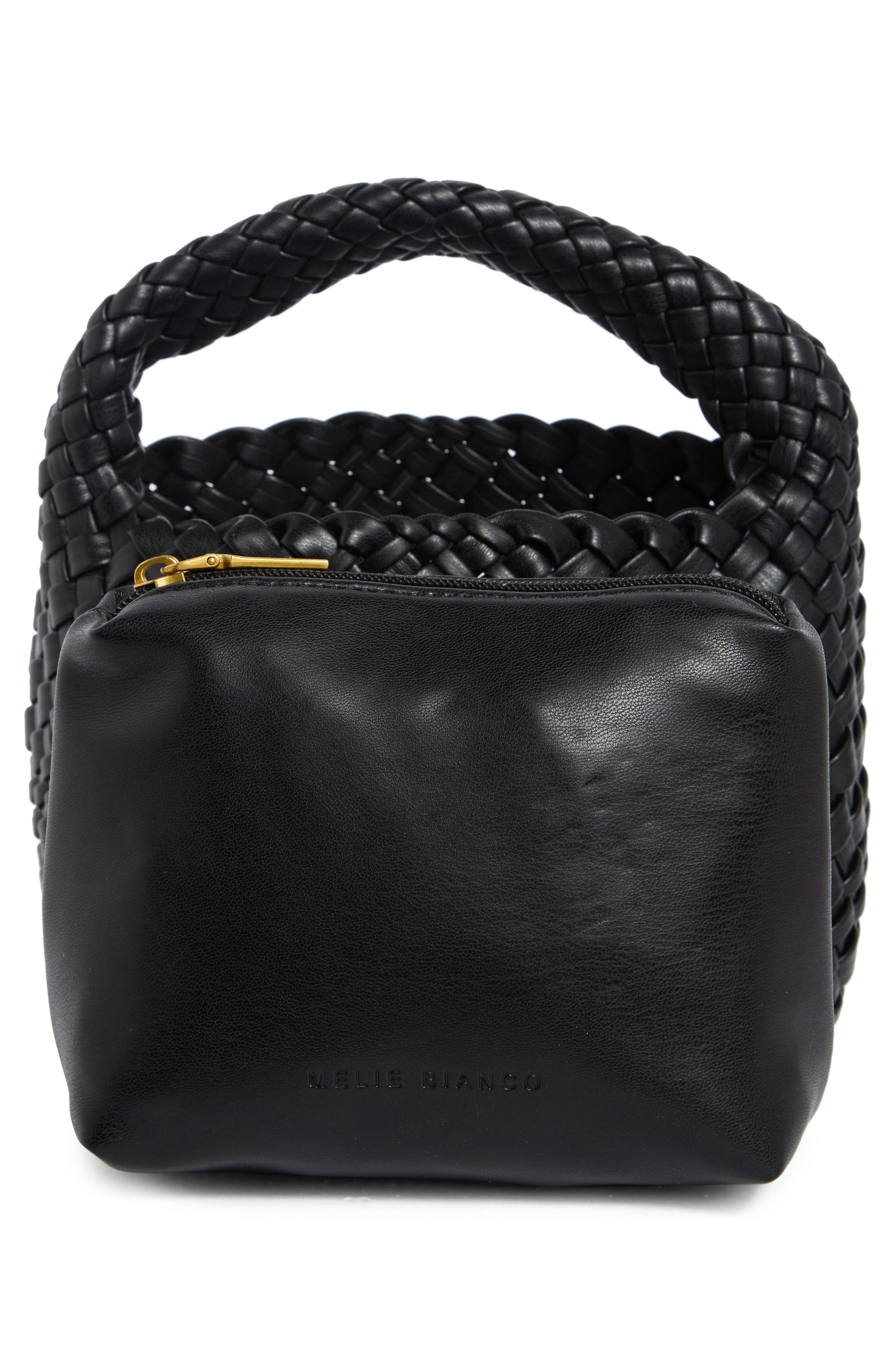 Melie Bianco Sylvie Woven Handbag, Alternate, color, Black