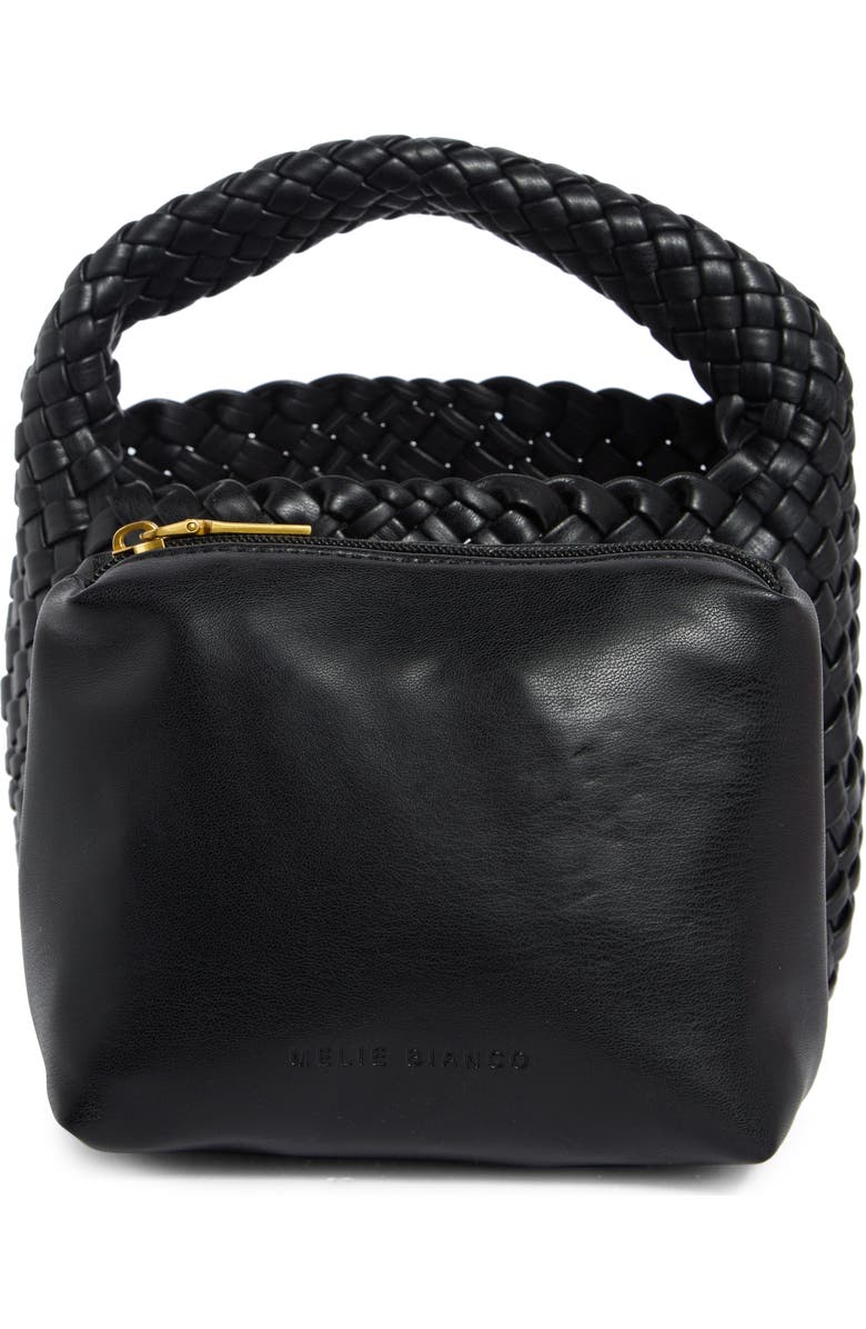 Melie Bianco Sylvie Woven Handbag, Alternate, color, Black