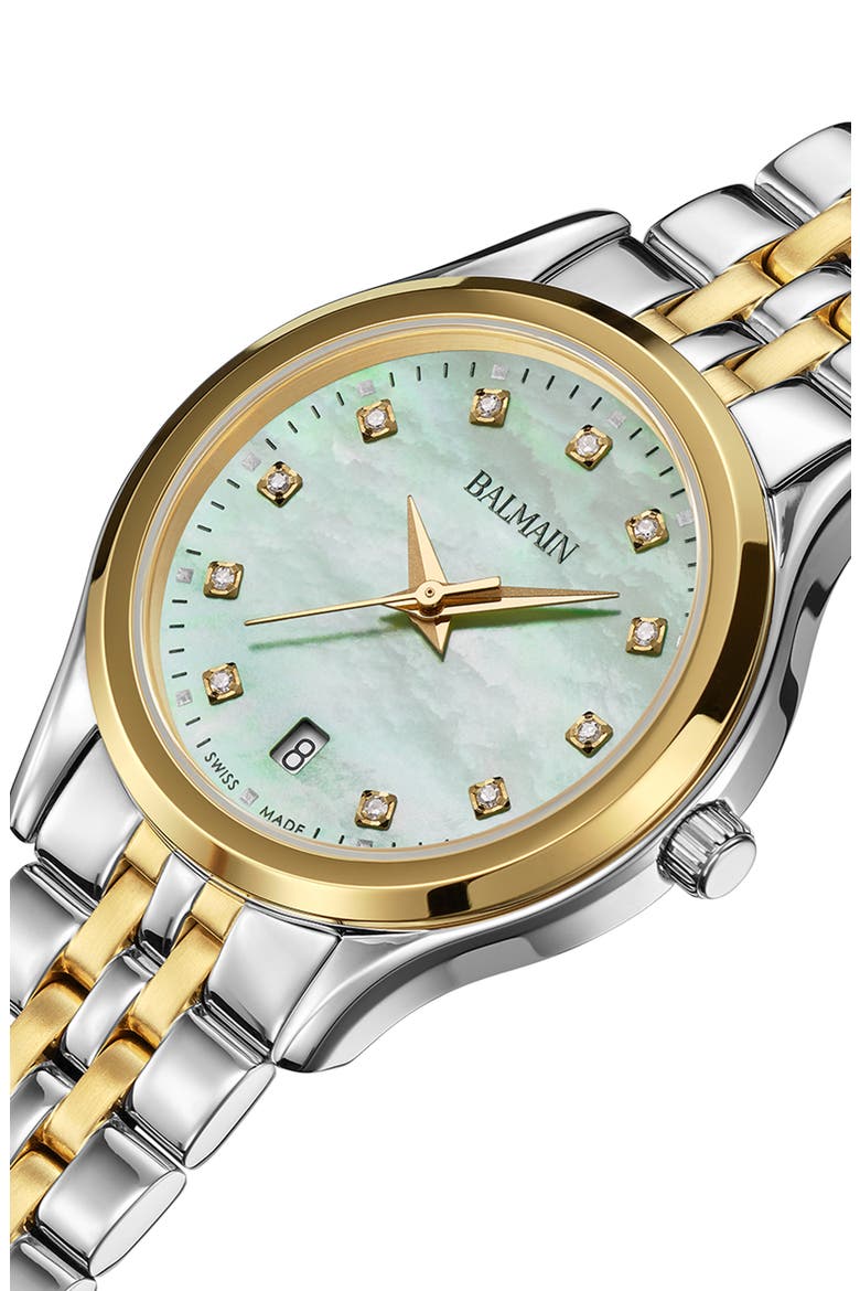 Diamond Two-Tone Bracelet Watch, 28mm, Alternate, color, BICOLOR STAINLESS STEEL