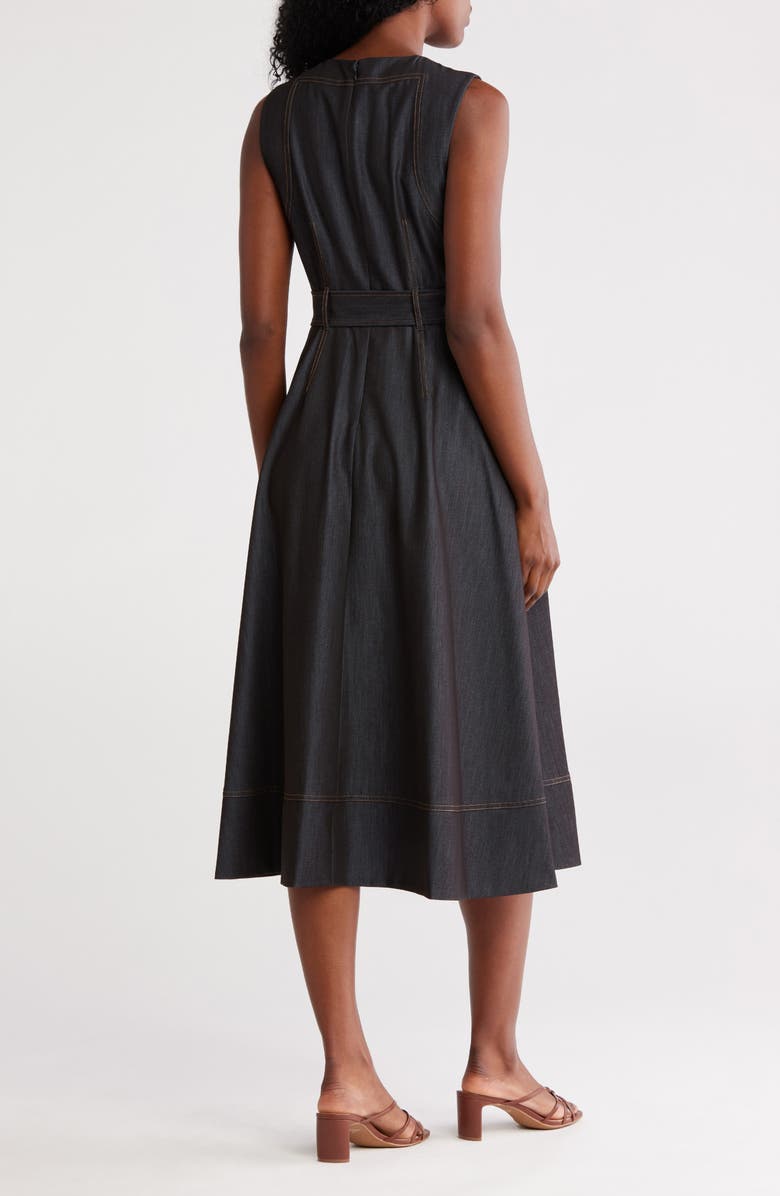 Denim Belted High/Low Dress