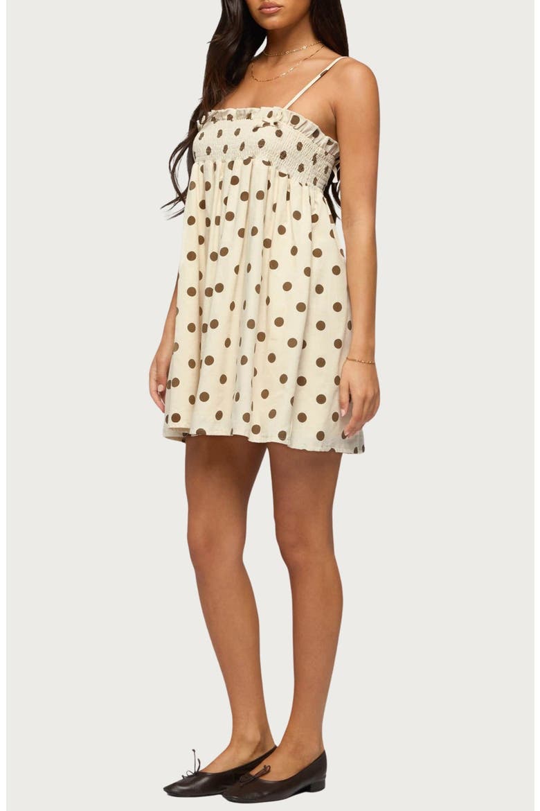 Polka Dot Minidress, Alternate, color, CREAM