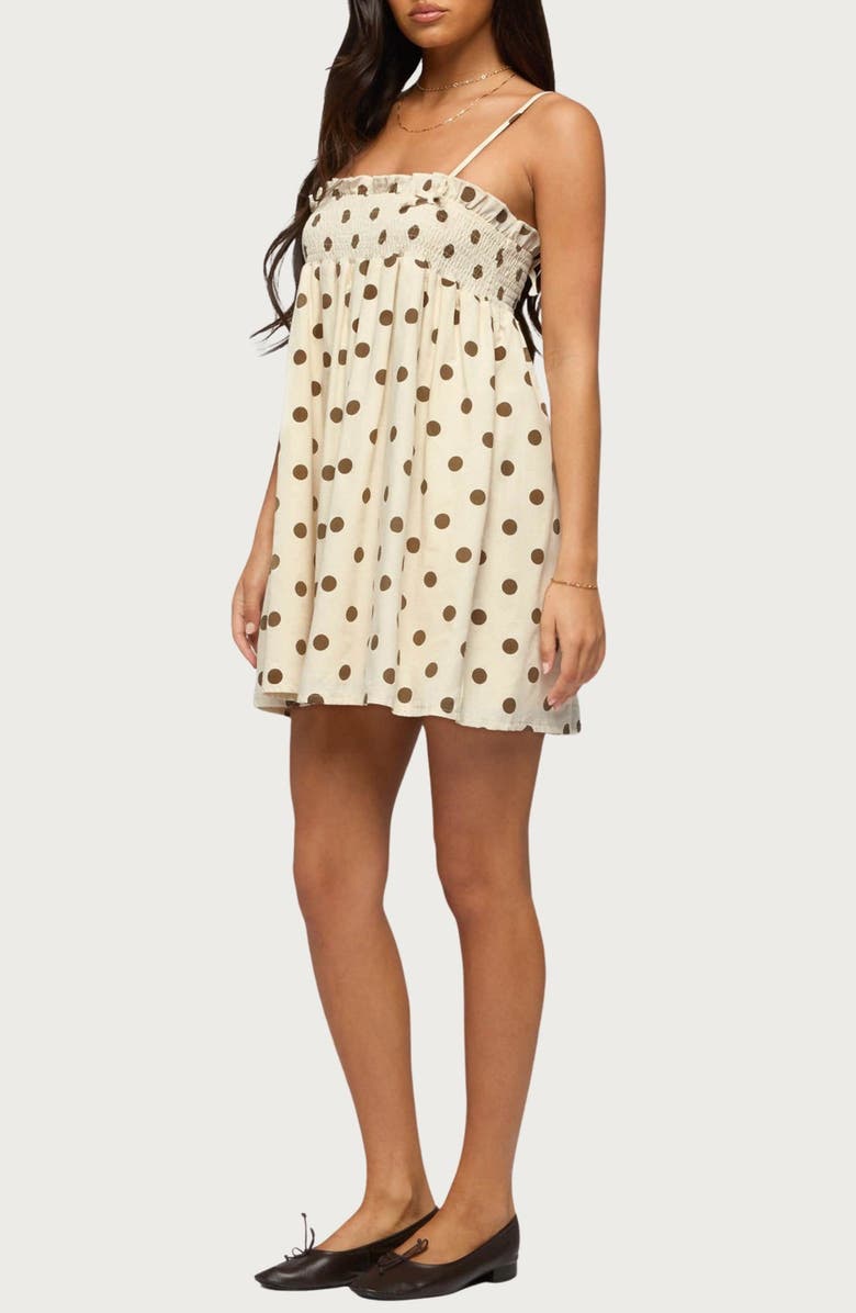 EDIKTED Polka Dot Minidress, Alternate, color, 