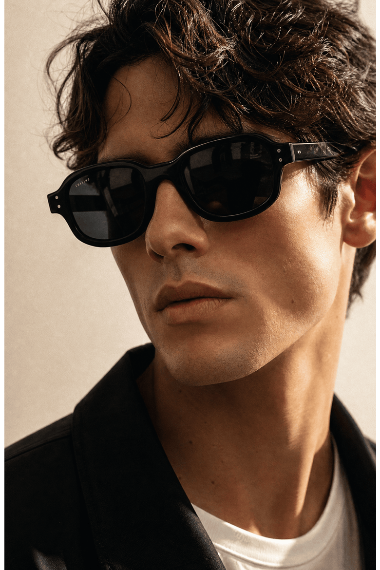 Tres Acetate Sunglasses, Alternate, color, Black